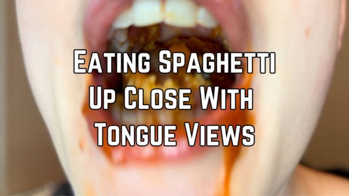 Up Close Open Mouth Eating Spaghetti 1080p