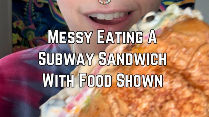 Close Up Messy Eating A Sandwich 4k HD