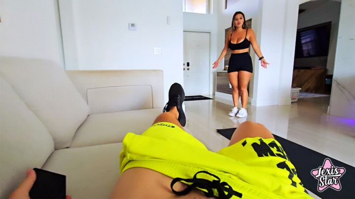 MY HOT YOGA TEACHER COUGHT ME JERKING OFF TO HER