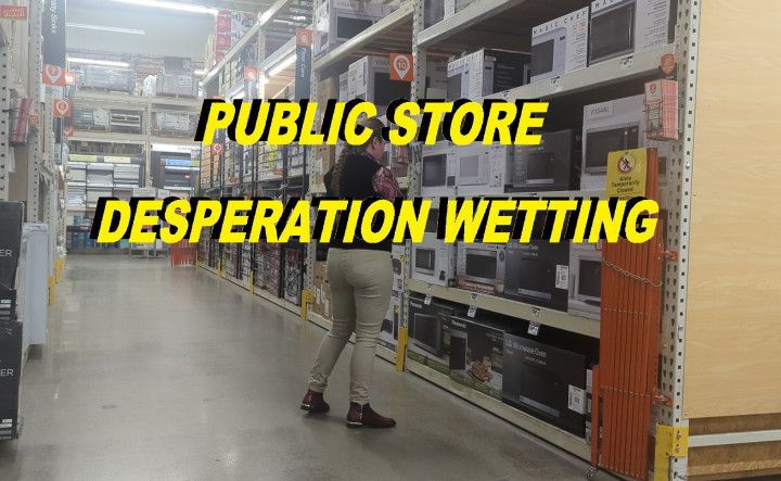 Public Desperation Wetting in a big store