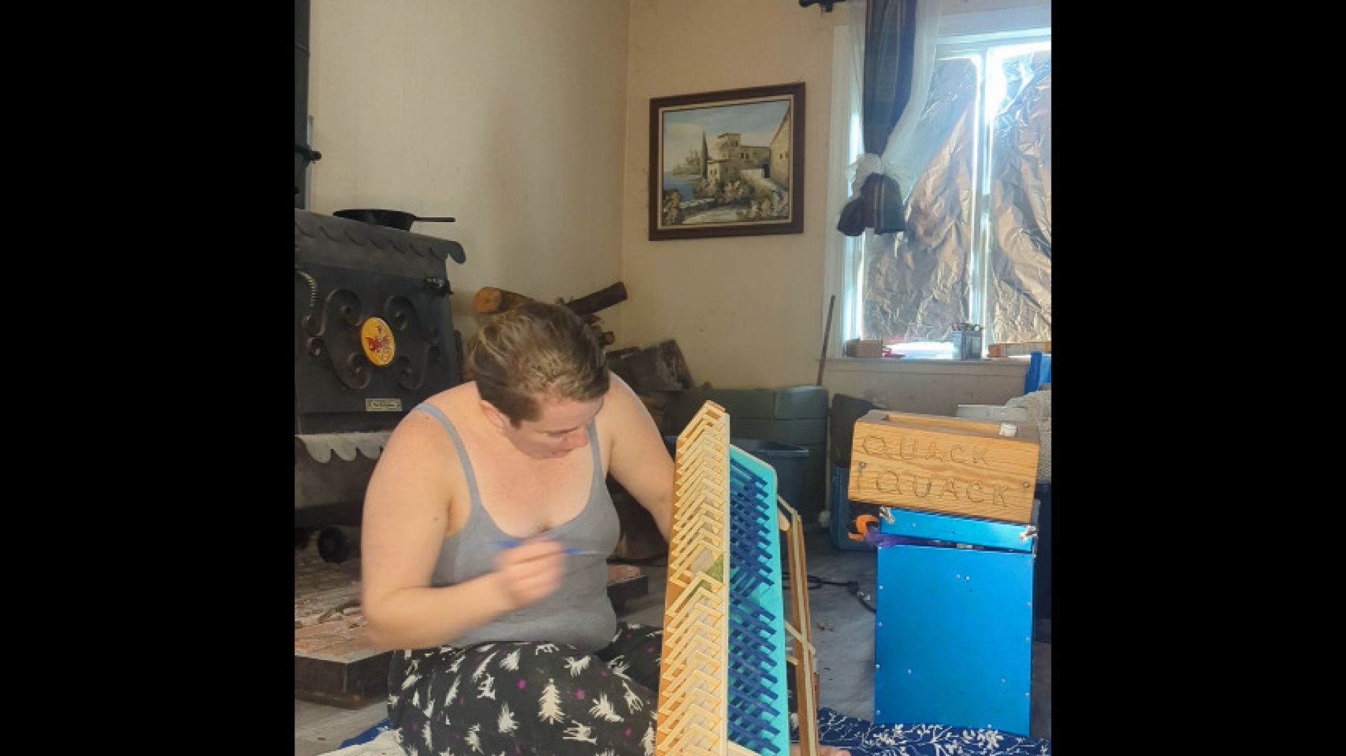 SFW Painting a toy stable