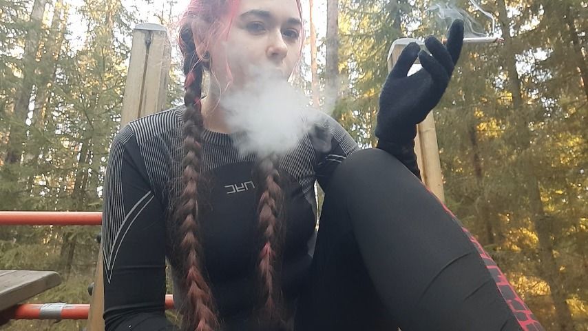 Smoking in a forest