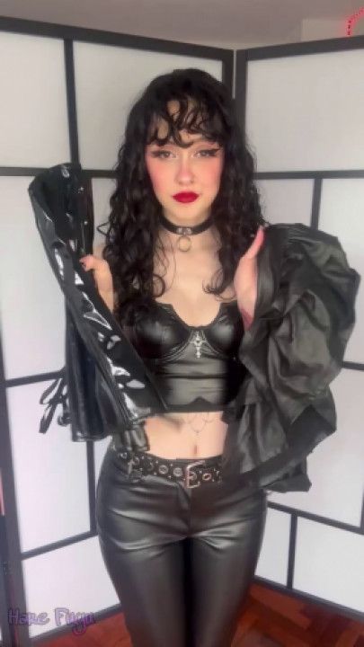 Wearing my PVC and leather outfits