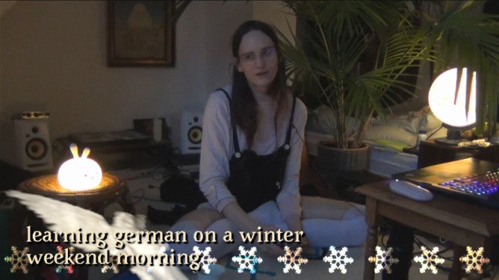 learning german on a winter weekend morning
