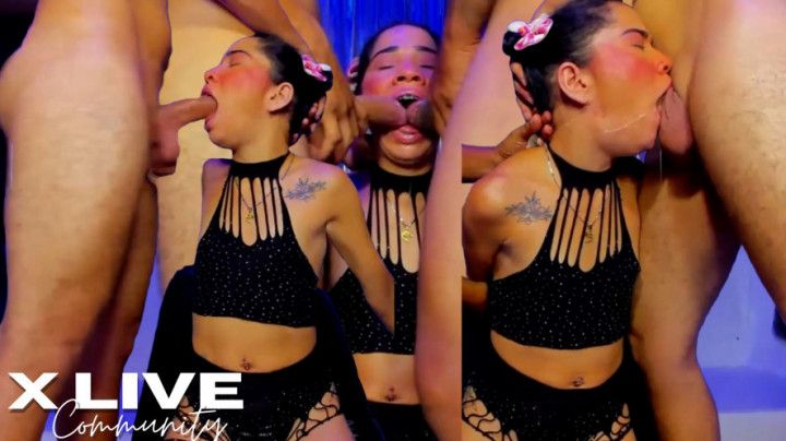 Training the throat of a new Latin bitch - Rough session