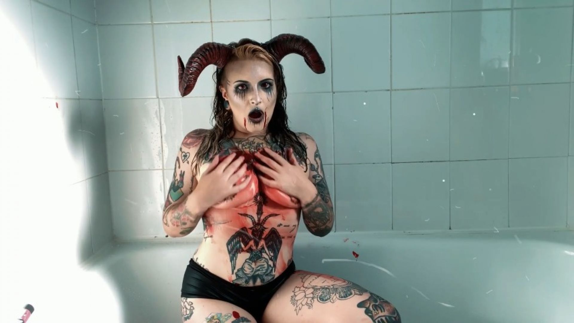 DemonGirl Masturbating With Your Innards