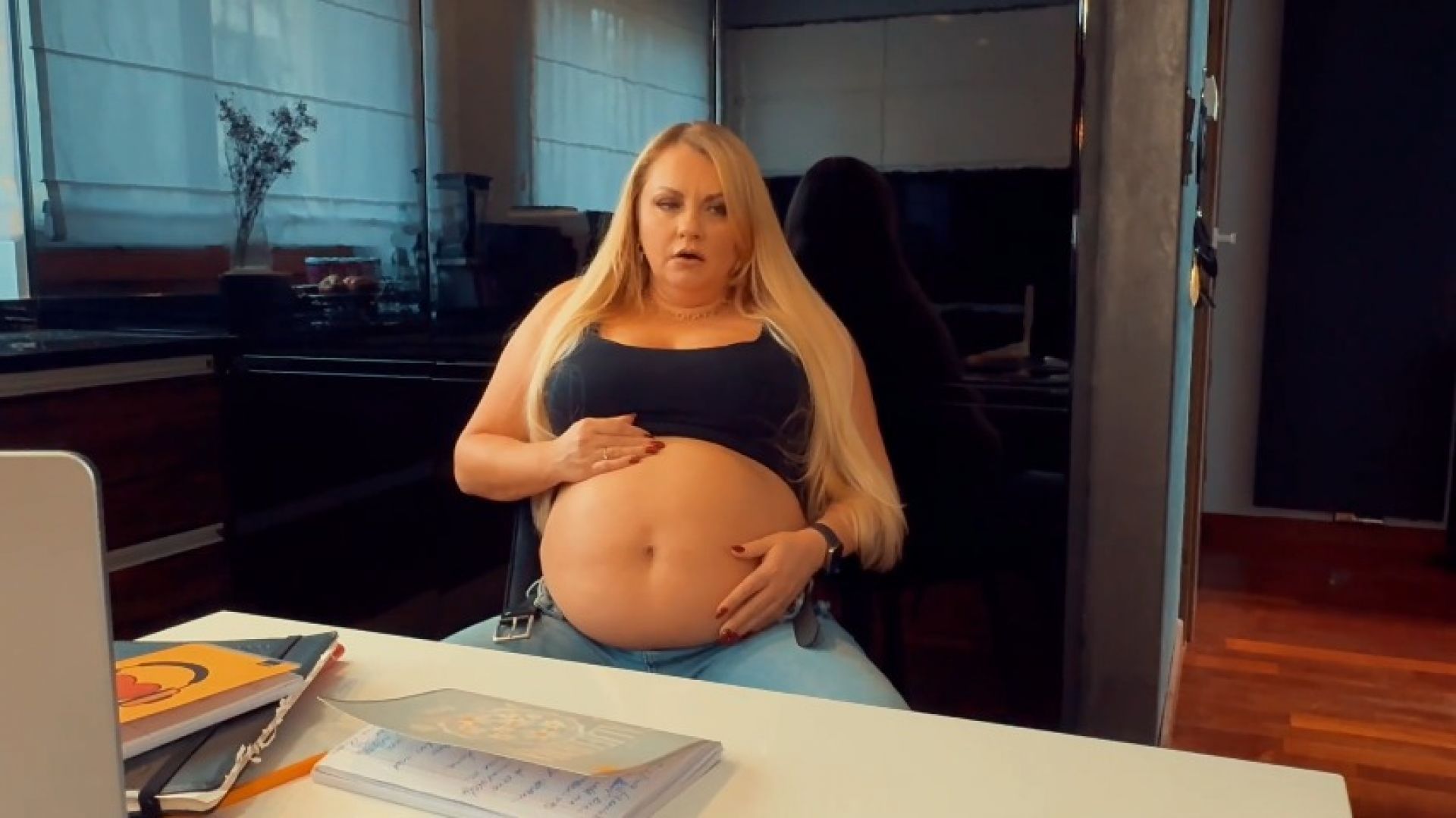 Teacher burps from bloating