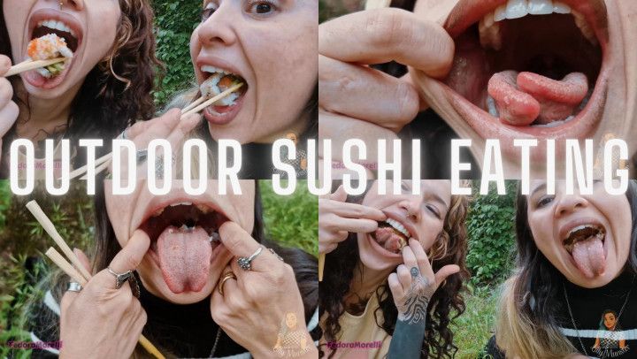 Outdoor Sushi Eating With Fedora Morelli