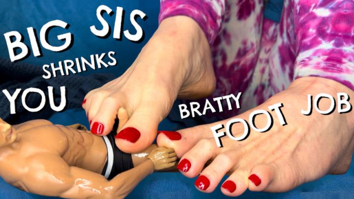 Giantess Step-Sister Shrinks You FootJob