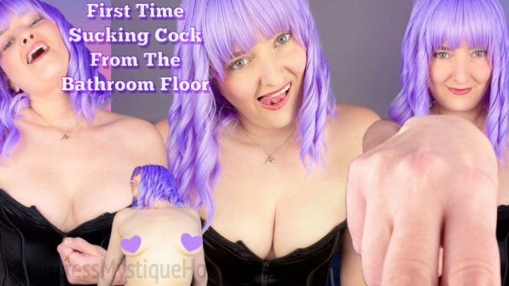 First Time Sucking Cock From The Bathroom Floor - Imposed Bi
