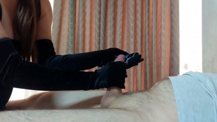 Velvet gloves handjob