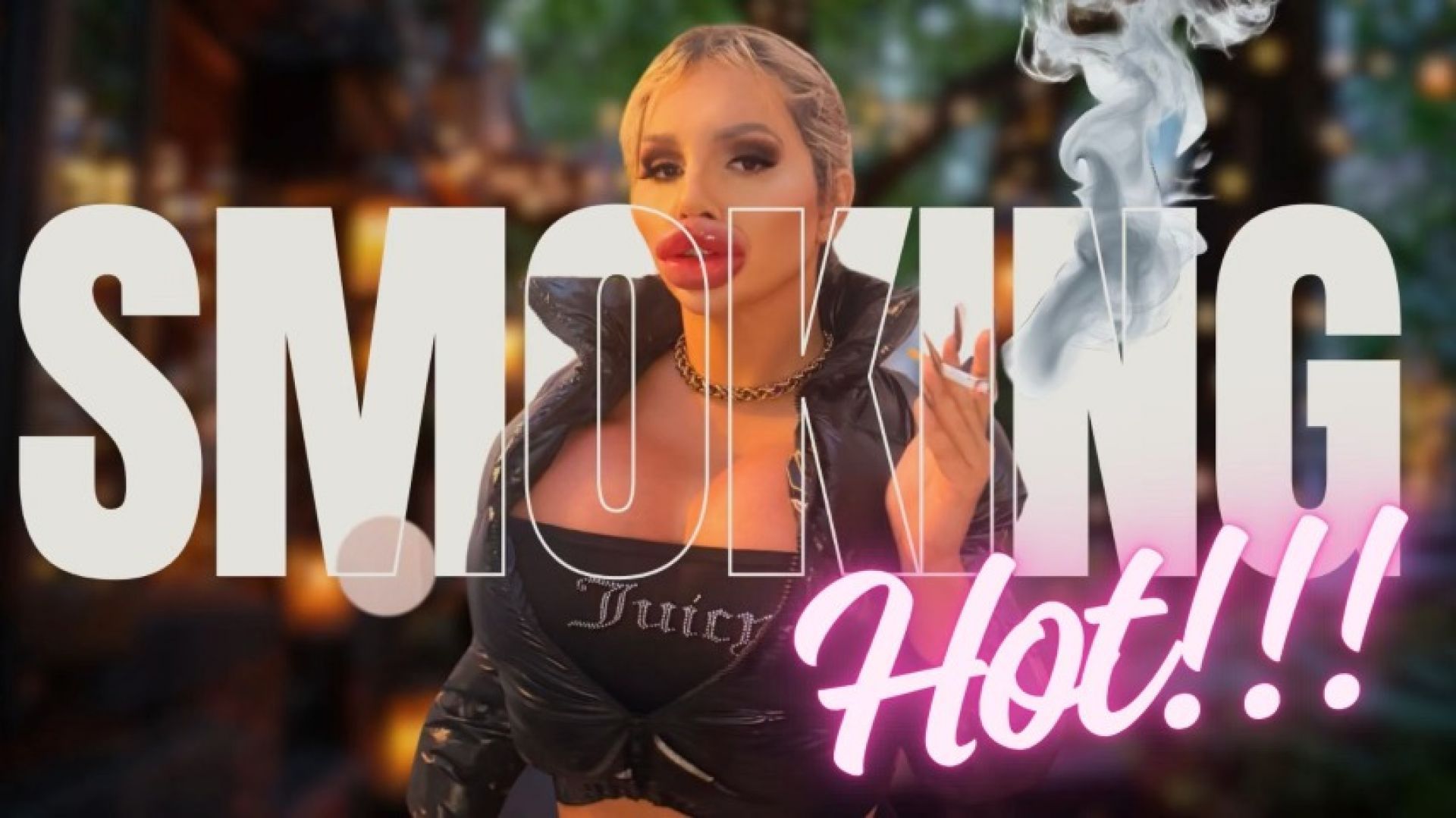 Chill Outside with smoking Bimbo