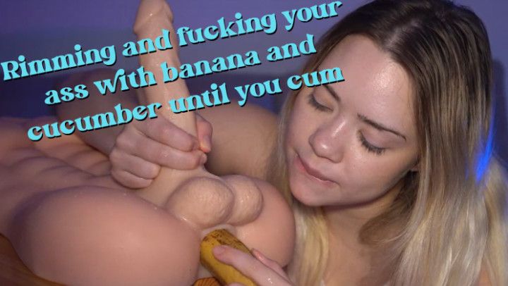 Fucking your Ass with Banana and cucumber until you cum DP
