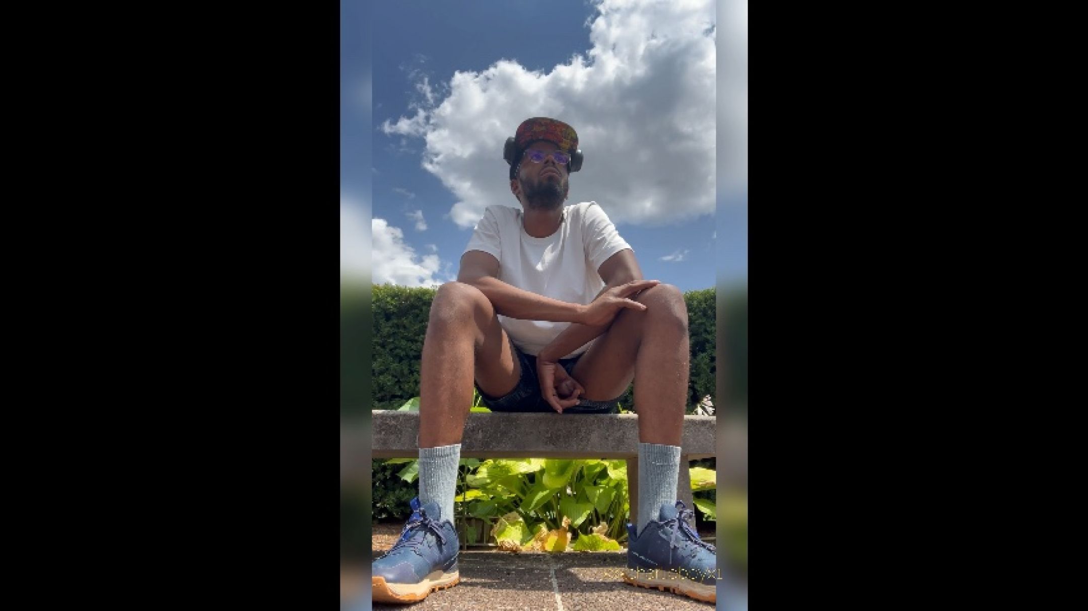 College boy shows off around campus
