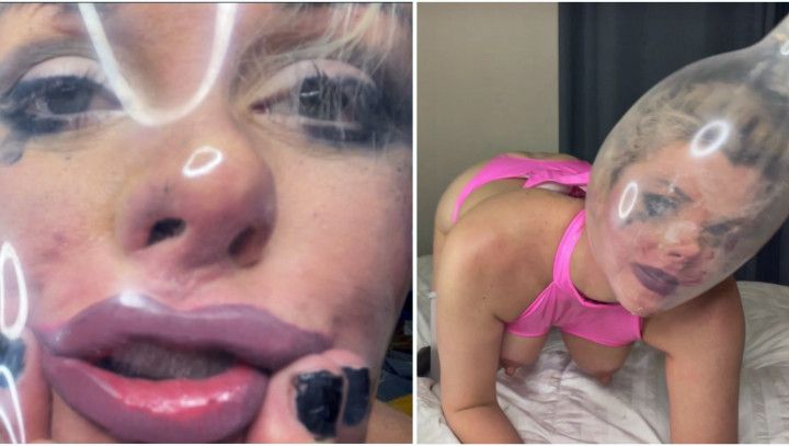 Condom breathplay with my saliva