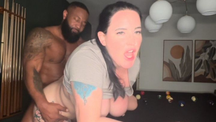 Pool table loss turns into creampie