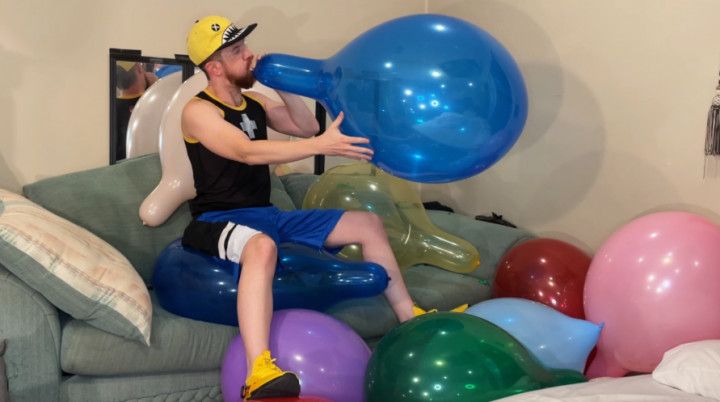 B2P Basketballer Blow to Pops Big Balloons Fetish Video Male