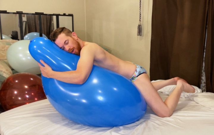 NONPOP Blue Balloon Quickie Hump and Ride Male Looner Fetish