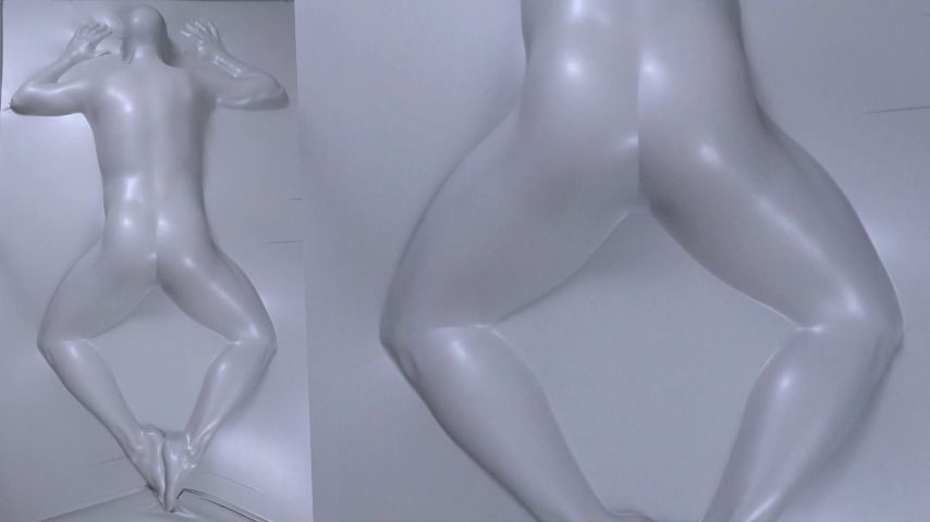 Face down and sealed in a latex vacbed