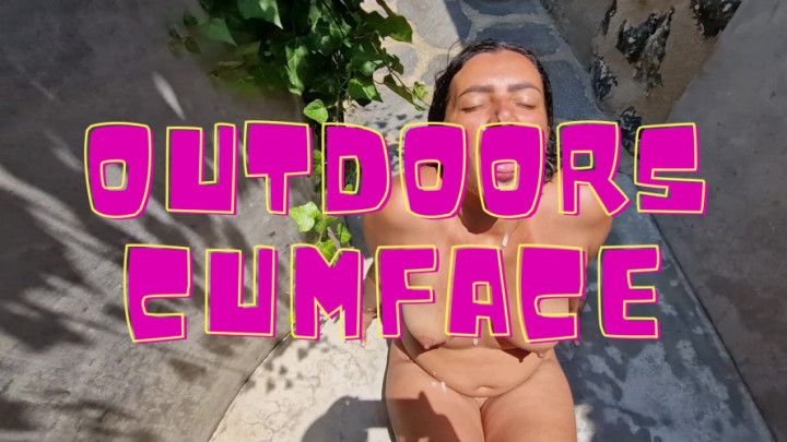 He fucks me and cums on my face outdoors