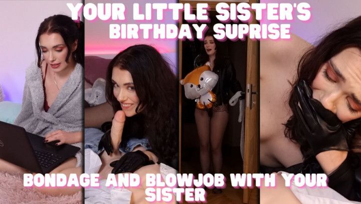 Bondage Blowjob with Little StepSis