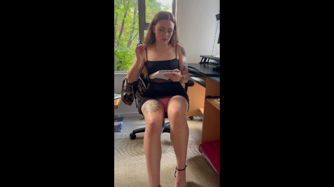 Inappropriately Dressed Secretary Upskirt POV