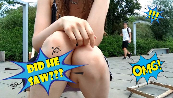 Almost caught squirting in public