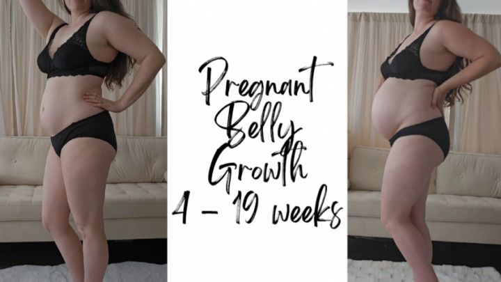 Pregnant Belly Growth 4 - 19 Weeks