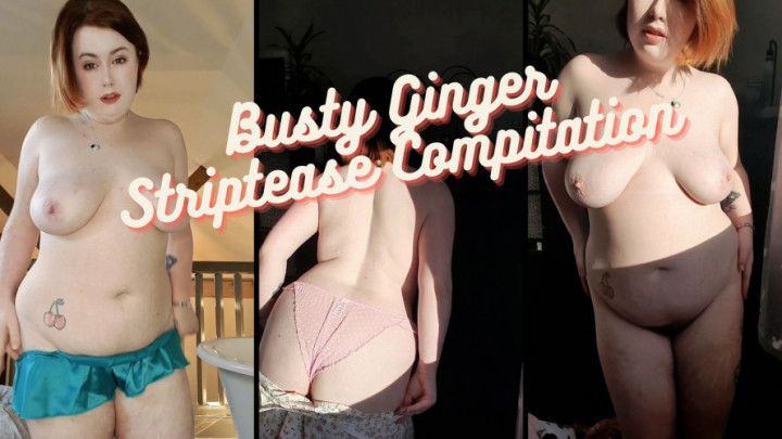 Busty Ginger Striptease Compilation