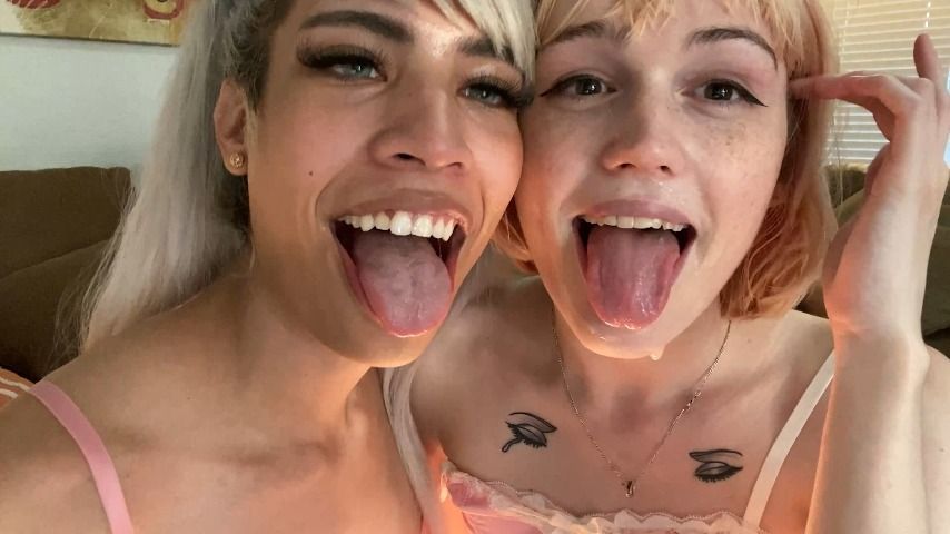 Petite Trans Besties Claire Gemini &amp; Itzel Saenz Share Cock