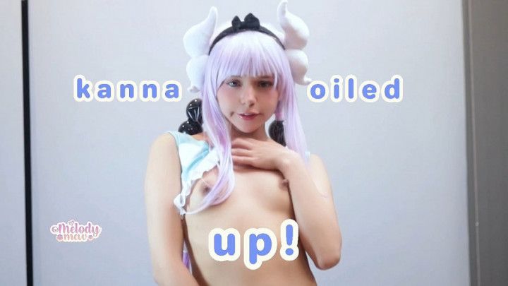 Kanna Oiled Up! playing with her little pussy