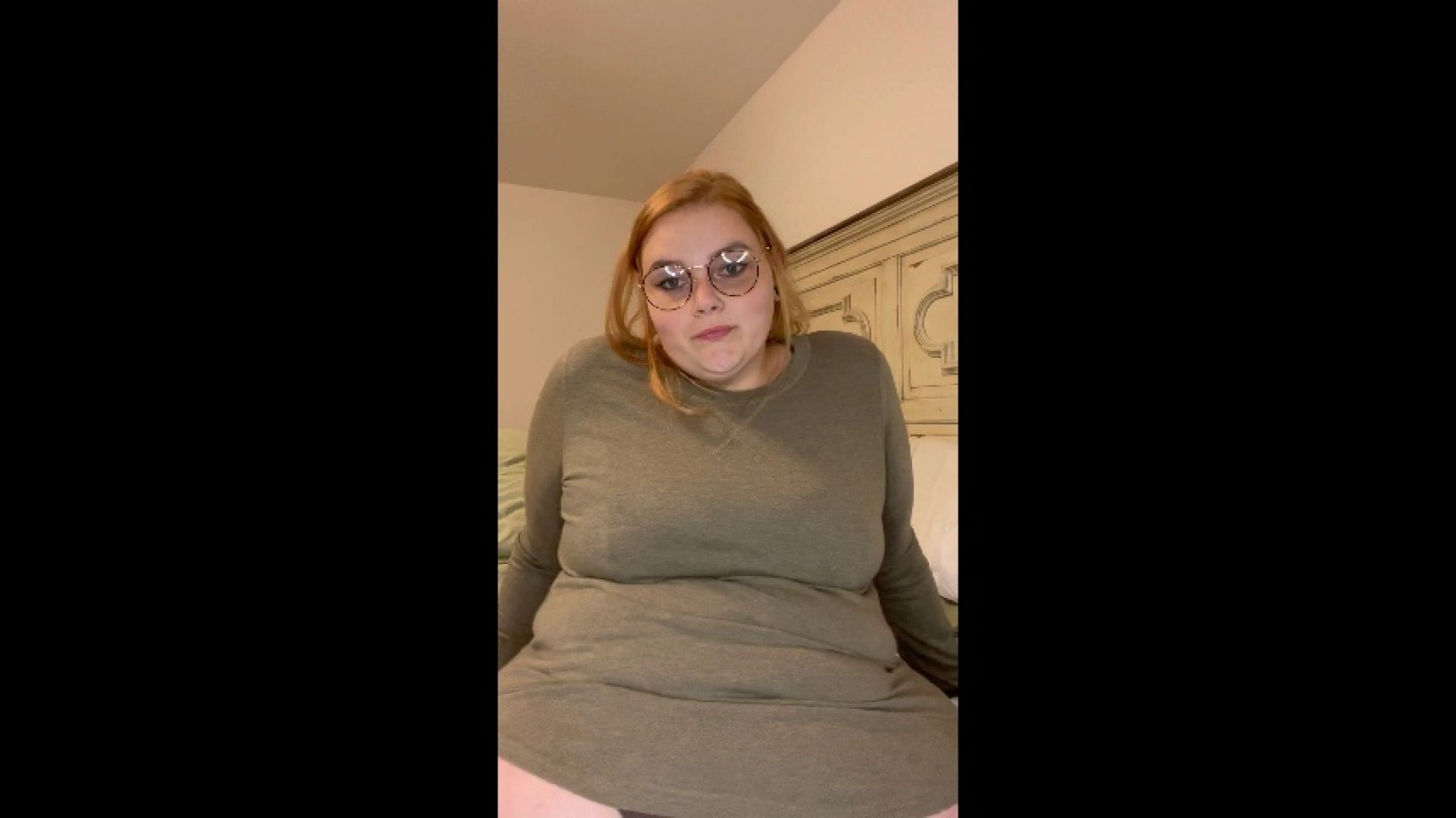 Hot BBW milf shows off fat fupa, pussy, and big tits