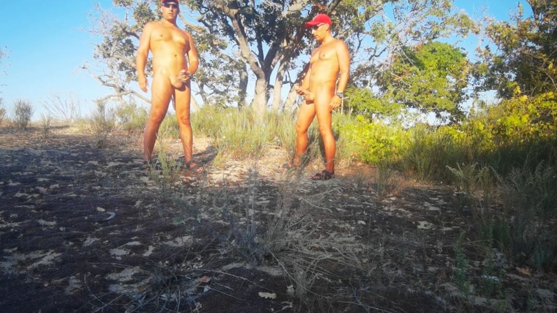 Twins Masturbating On The Nude Beach