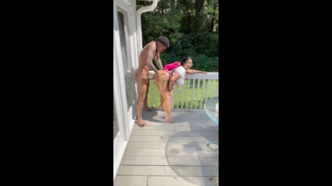 school girl gets bbc facial and fucked hard outside