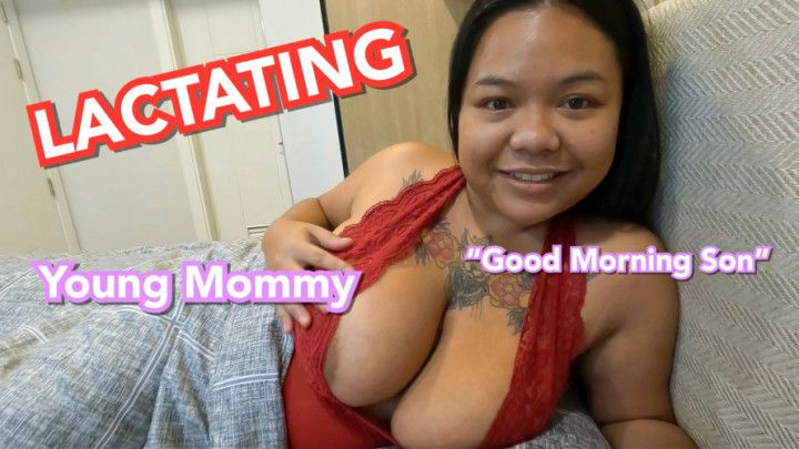 Young step-Mommy Breastfeeding Lactating Tits