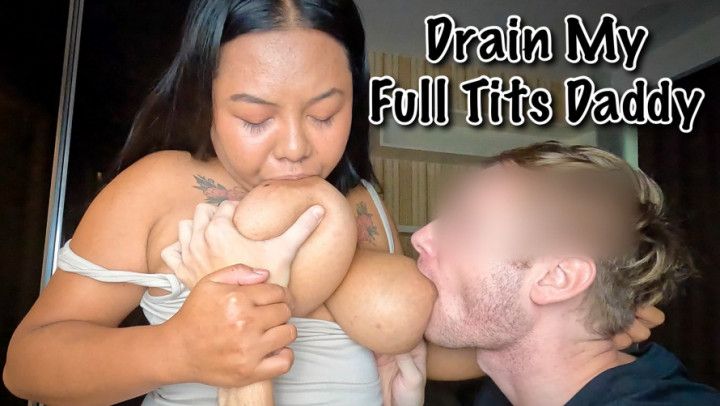 Step-Daddy Helps step-Mommy Drain Full Milk Tits