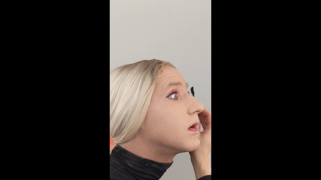 Crossdresser Doing Mascara