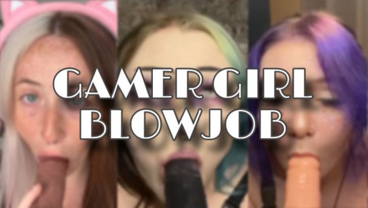 3 Gamer Girls Give Blowjob