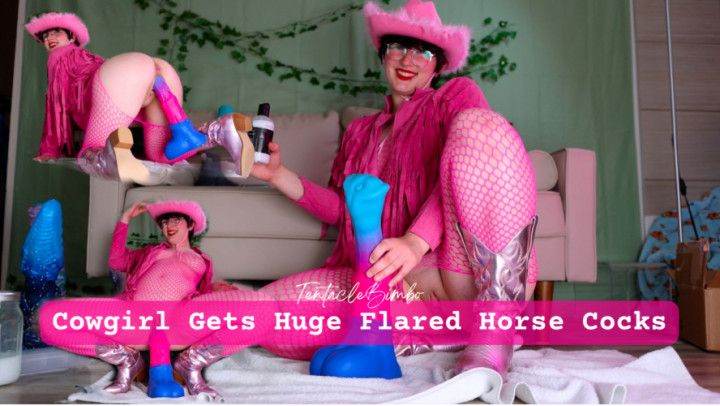 Cowgirl Gets Huge Flared Cocks