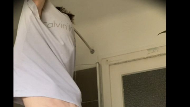 Cute Femboy get spy in the bathroom