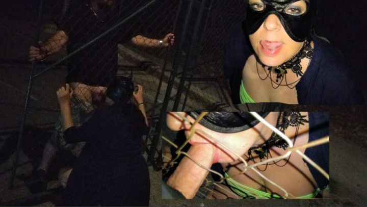 Suck pig sucking fat cock outdoor