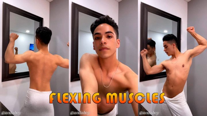 Flexing in front of the mirror