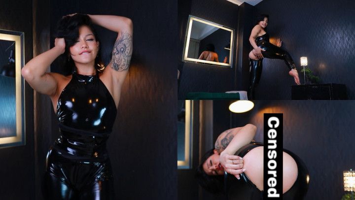 Joi dirty talking on latex cum countdown on my asshole