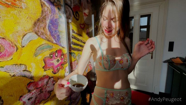 Cum Slut MILF Alice Maze Drinks Anal Creampie In Her Coffee