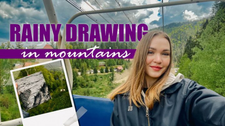 Rainy drawing in mountains