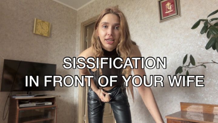 Girl with dick uses ur asshole in front of your wife