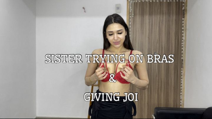 step-Sister trying on bras &amp; JOI