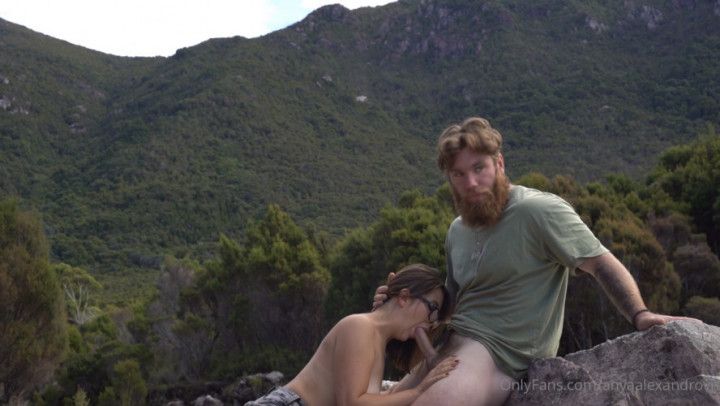 Sloppy BJ On A Mountain! Cum Everywhere