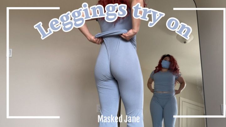 Blue leggings try on | 4 11 half Asian