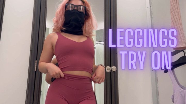 4 11 half Asian tries on leggings